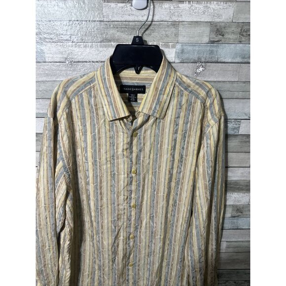 Men’s Jhane Barnes Dress Shirt Multicolored Silk Blend Size Medium - Picture 8 of 16